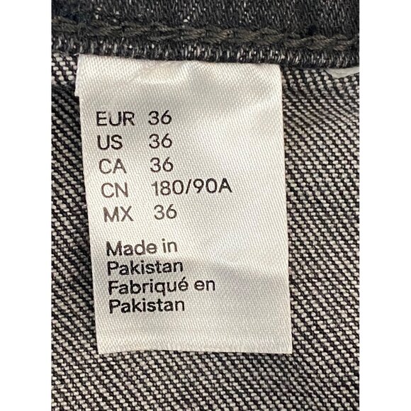 H&M Divided Skinny Jeans Mens 36 Gray Washed Biker Moto Ribbed Stretch Denim - Picture 12 of 13